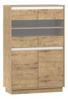 Virginia НМ 011.83 Шкаф для посуды Белый Скандинавский/Дуб Бунратти фото Virginia НМ 011.83 Шкаф для посуды Белый Скандинавский/Дуб Бунратти. Фото №1