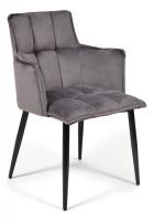 Кресло SASKIA (mod. 8283) металл/ткань, 55 х 61 х 85см, серый (G-062-40)/черный  (поставляется по 2 шт). Фото №1