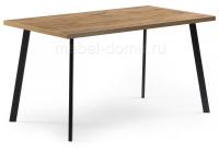 Стол деревянный Тринити Лофт 140 25 мм дуб вотан / черный матовый фото Стол деревянный Тринити Лофт 140 25 мм дуб вотан / черный матовый