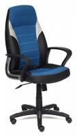 Компьютерное кресло INTER кож/зам/ткань, черный/синий/серый , 36-6/С24/14