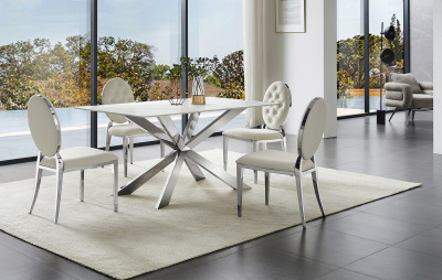 Стол T088 (160) камень белый матовый Calacata. Фото №4