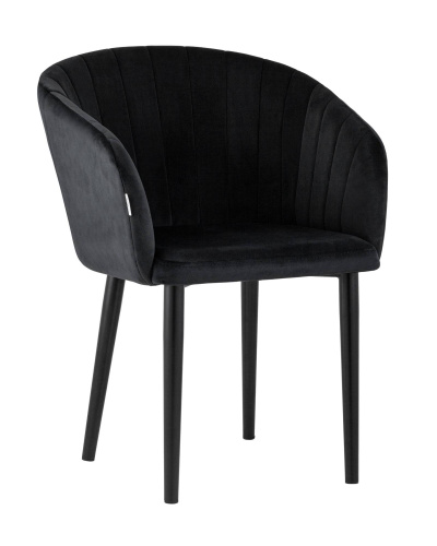 Стул с подлокотниками Нейтон велюр черный. Фото №1