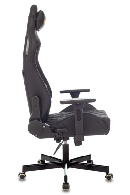 Кресло игровое Knight OUTRIDER черный ромбик эко.кожа с подголов. крестовина металл. Фото №4