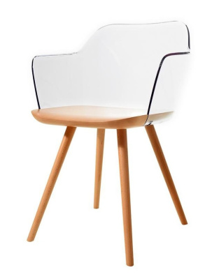 Стул PC-S097 прозрачный/бук фото Стул PC-S097 прозрачный/бук. Фото №3