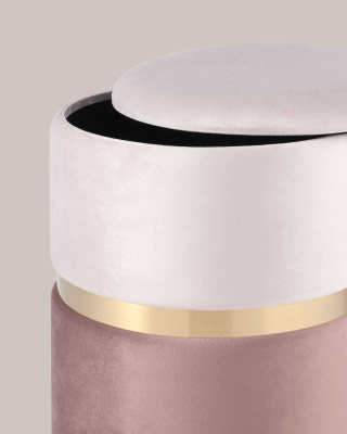 Пуф Кэрри с ящиком велюр розовый. Фото №5