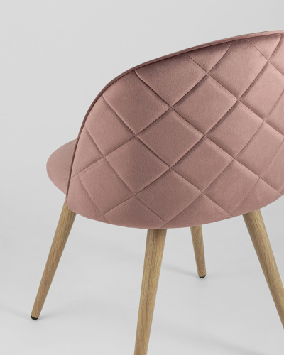 Стул Лион велюр с ромбами розовый. Фото №8