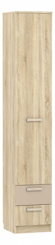 Акварель НМ 013.01-02 М1 Шкаф для белья с ящиками Капучино/Дуб сонома, Дуб Сонома. Фото №1