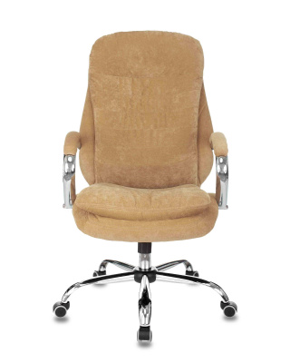 Кресло руководителя Бюрократ T-9950SL Fabric горчичный Velvet 73 крестовина металл хром. Фото №4