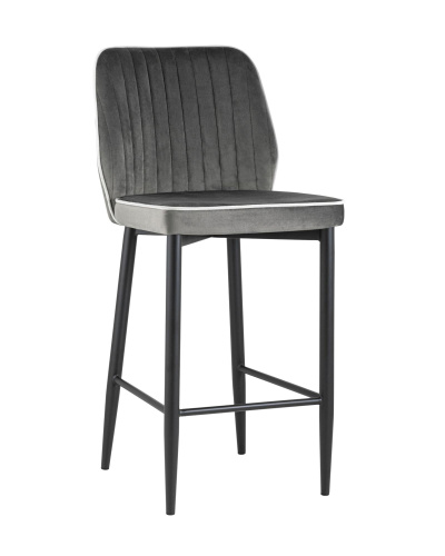 Стул полубарный Лоренс велюр антрацитовый. Фото №1