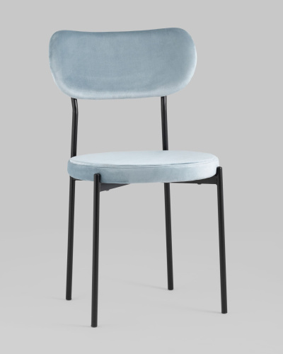 Стул Барбара велюр серо-голубой фото Стул Барбара велюр серо-голубой. Фото №3