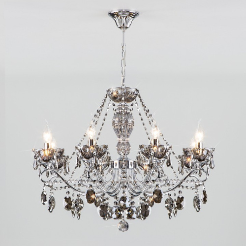 Потолочная люстра Eurosvet Teodore 10103/8 хром/дымчатый хрусталь Strotskis фото Потолочная люстра Eurosvet Teodore 10103/8 хром/дымчатый хрусталь Strotskis. Фото №2