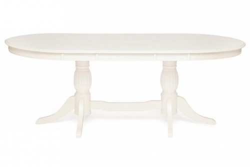 Стол обеденный LORENZO (Лоренцо) дерево гевея/мдф, 1067x1600+457x760см, pure white (402). Фото №2