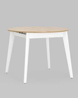 Стол Rondo 100-135*100 дуб/белый фото Стол Rondo 100-135*100 дуб/белый. Фото №3