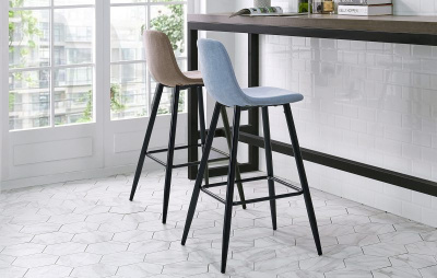 Стул полубарный 350S голубой/черный. Фото №4