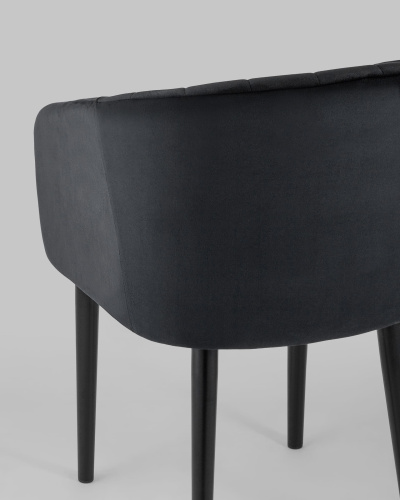 Стул с подлокотниками Нейтон велюр черный. Фото №8