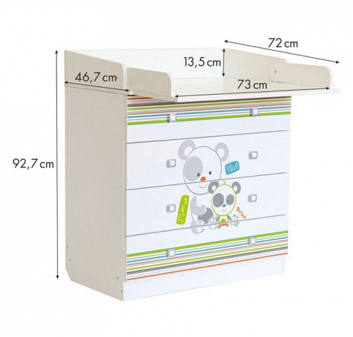 Комод пеленальный Polini Kids Simple 1580, белый. Фото №7