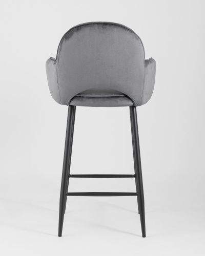 Стул полубарный Венера диамант велюр серый. Фото №6