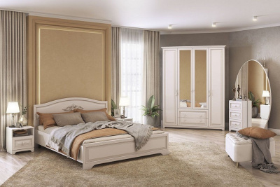 Белла Шкаф 4-створчатый белый/джелато софт. Фото