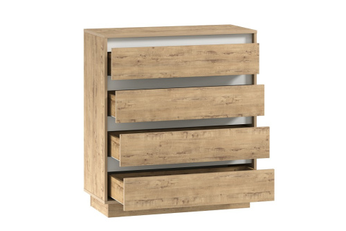 Комод Virginia НМ 011.02, Белый Скандинавский/Дуб Бунратти. Фото №2