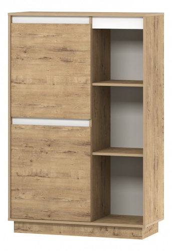 Virginia НМ 011.85 Шкаф комбинированный Левый, Белый Скандинавский/Дуб Бунратти. Фото №1