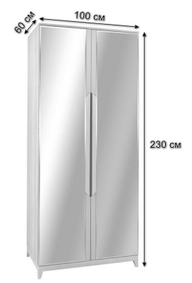 Шкаф двухстворчатый с зеркалами Сканди Грей. Фото