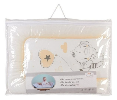 Матрас пеленальный Polini kids Слоник, бежевый фото Матрас пеленальный Polini kids Слоник, бежевый. Фото №4