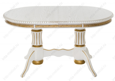 Стол Женева молочный с золотой патиной. Фото