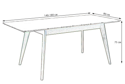 Стол Лунд раскладной 140-180 БУК-Мрамор Графит фото Стол Лунд раскладной 140-180 БУК-Мрамор Графит. Фото №4