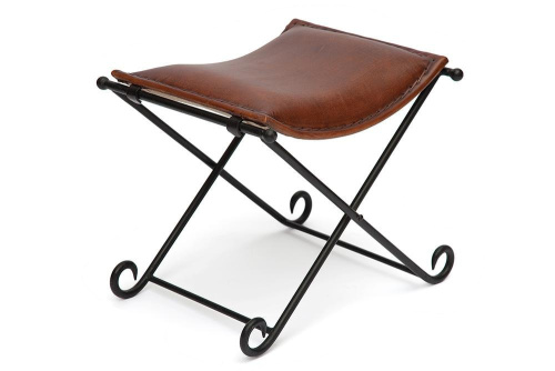 Пуф Secret De Maison Флекс (Flex) 1931 с отделкой из натуральной кожи (Коричневый Лофт). Фото №1