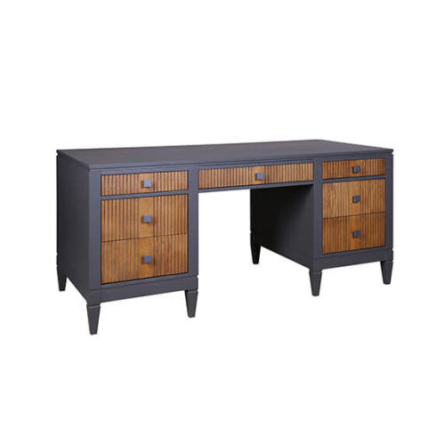 (3.3.1) Стол письменный "Фокстрот" 207D (бетон/дуб медовый). Фото №1