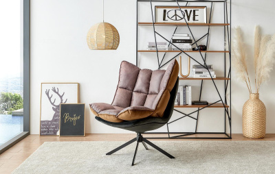 Дизайнерское кресло HUSK DC-1565F коричневое (BROWN). Фото
