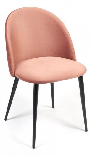 Стул MONRO (mod. 710) ткань/металл, 56х51х80 см, высота до сиденья 47 см, коралловый barkhat 15 /черный (поставляется по 4 шт). Фото №1