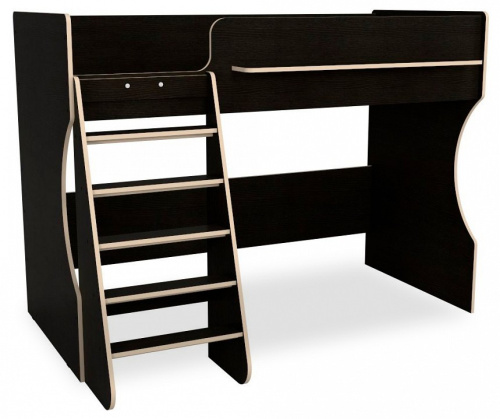 Кровать-чердак Р432 Капризун 1, древесина коричневая светлая дуб. Фото №1