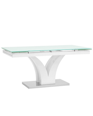 Стол обеденный Верона раскладной 160-220*90 глянцевый белый. Фото