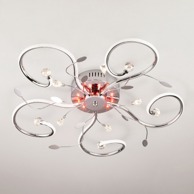 Потолочная люстра Eurosvet Curl 90129/5 хром 64W. Фото №2