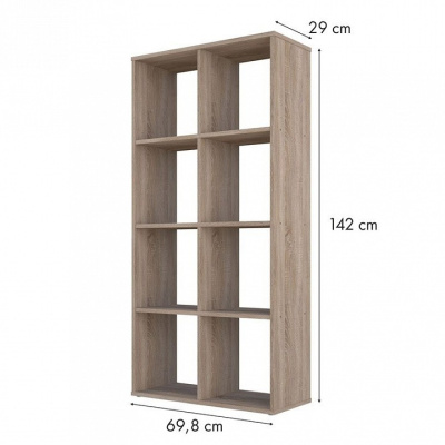Стеллаж Polini Home Smart, древесина коричневая светлая дуб. Фото