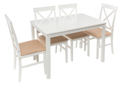 Обеденная группа Chili (стол и 4 стула) buttermilk / beige фото Обеденная группа Chili (стол и 4 стула) buttermilk / beige. Фото №2