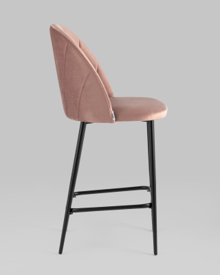 Стул полубарный Логан велюр пыльно-розовый. Фото