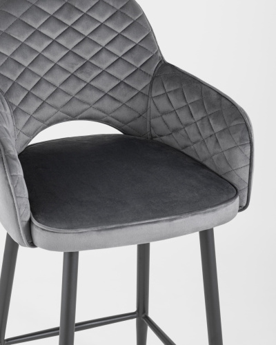 Стул полубарный Венера диамант велюр серый. Фото №9