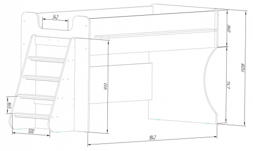 Кровать двухъярусная Р444 Капризун 7, оранжевый. Фото №9