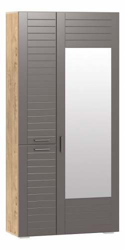 Шкаф для одежды Livorno НМ 013.36 (фасад с зеркалом), Софт Графит, Дуб Бунратти. Фото №1