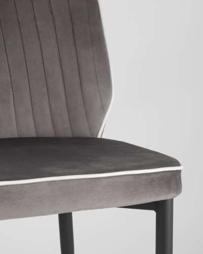 Стул Лоренс велюр антрацитовый. Фото №9