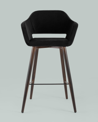 Стул барный Саймон велюр черный. Фото