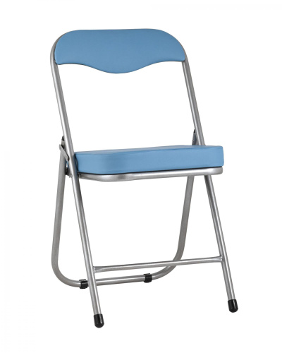 Стул складной ДЖОН металлик, голубой. Фото №1