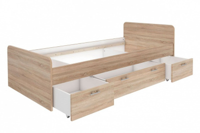 Кровать Боро,древесина коричневая светлая дуб. Фото