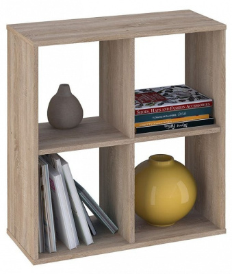 Стеллаж Polini Home Smart, древесина коричневая светлая дуб. Фото