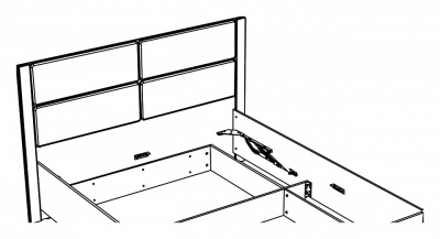 Кровать Livorno НМ 040.52, к/з Канзас 4, Софт Графит, Дуб Бунратти. Фото