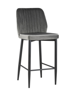 Стул полубарный Лоренс велюр антрацитовый фото Стул полубарный Лоренс велюр антрацитовый. Фото №2