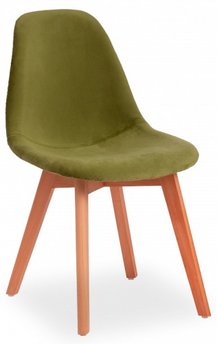 Стул Secret De Maison CINDY SOFT (mod. C1021F1) вельвет/дерево , 53 х 45 х 81 см , зеленый (HLR 54)/натуральный (поставляется по 4 шт). Фото №1