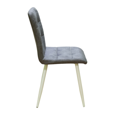 Стул Доби (Каркас (белый 9016 матовый) тк. коллекции Safari серый 018). Фото